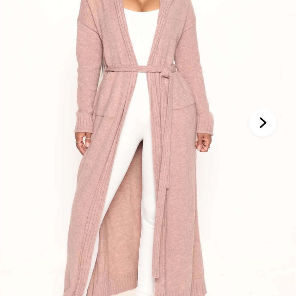 Fashion Nova Dusty Pink Longline Cardigan